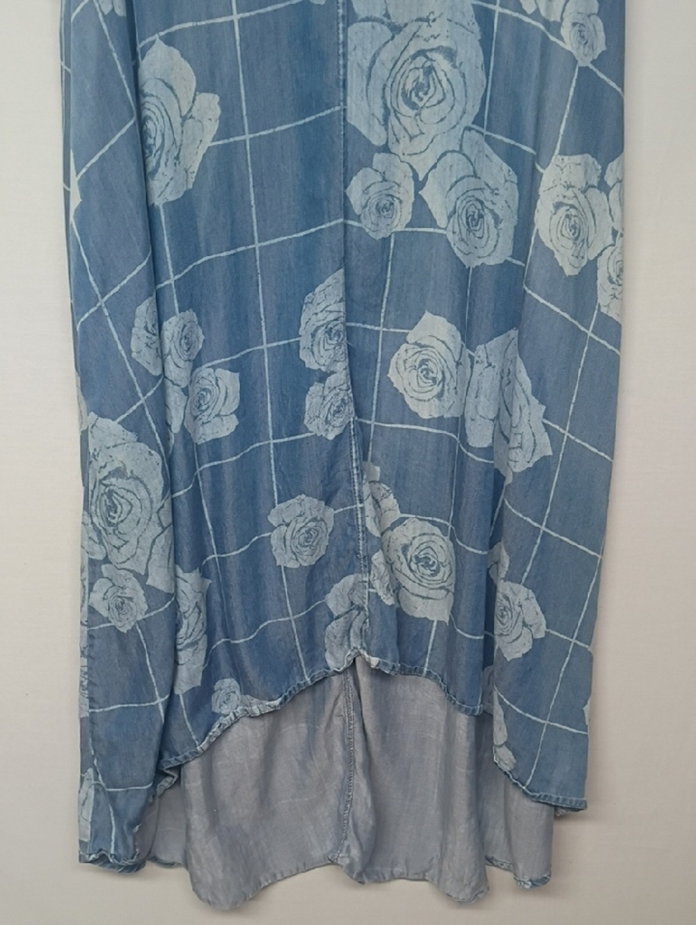 Grace Elements Blue Floral High-Low Chambray Dress - Picture 6 of 8